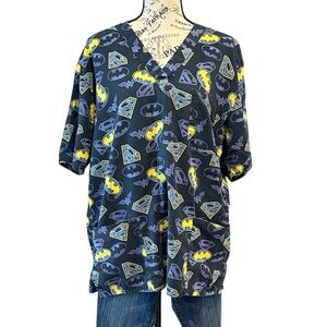 Justice League Scrub Batman Uniform Top Siz M